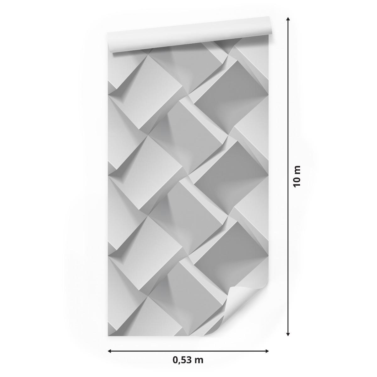 Tapeta do Salonu Geometryczne SZEŚCIANY Efekt 3D  nr. 2