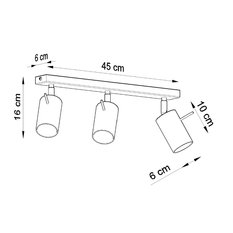 Plafon RING 3 chrom 16x6x45cm nowoczesna lampa GU10 do salonu  - Miniaturka zdjęcia nr 4