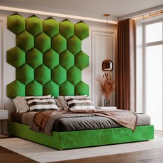 Panele tapicerowane 26x30 cm hexagon magic velvet zielony - Miniaturka zdjęcia nr 3