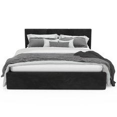 Łóżko tapicerowane do sypialni basic 120x200x88 cm podwójne z pojemnikiem czarne  - Miniaturka zdjęcia nr 11