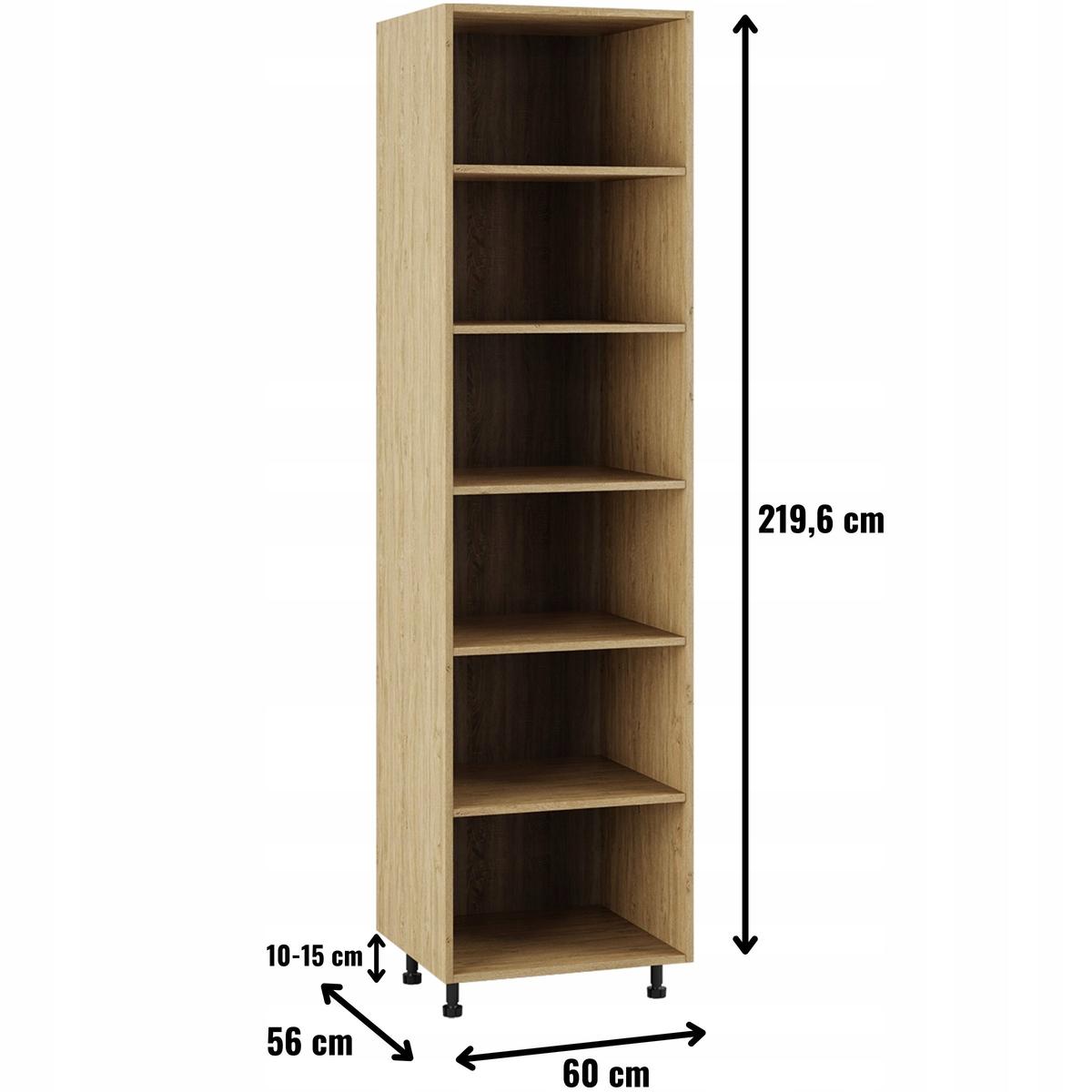 Korpus szafka kuchenna dolna słupek 60x230x56 cm z akcesoriami dąb kamienny nr. 2