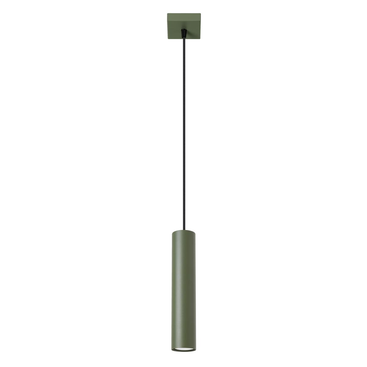 Lampa wisząca Lagos 118x8x8cm do sypialni salonu zielona oliwka