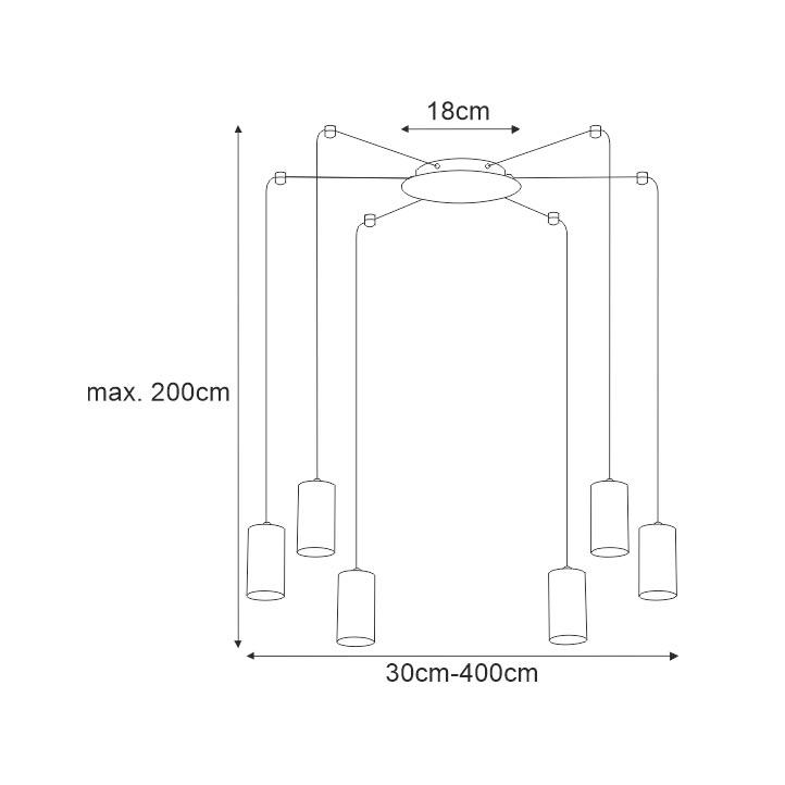 Lampa wisząca K-4893 VIGO 400x200x18 cm do salonu lub pokoju czarny/patyna nr. 6