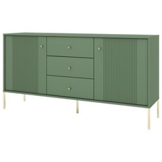 Komoda Iseo 154 cm do sypialni salonu zielony smoke green złoty - Miniaturka zdjęcia nr 3