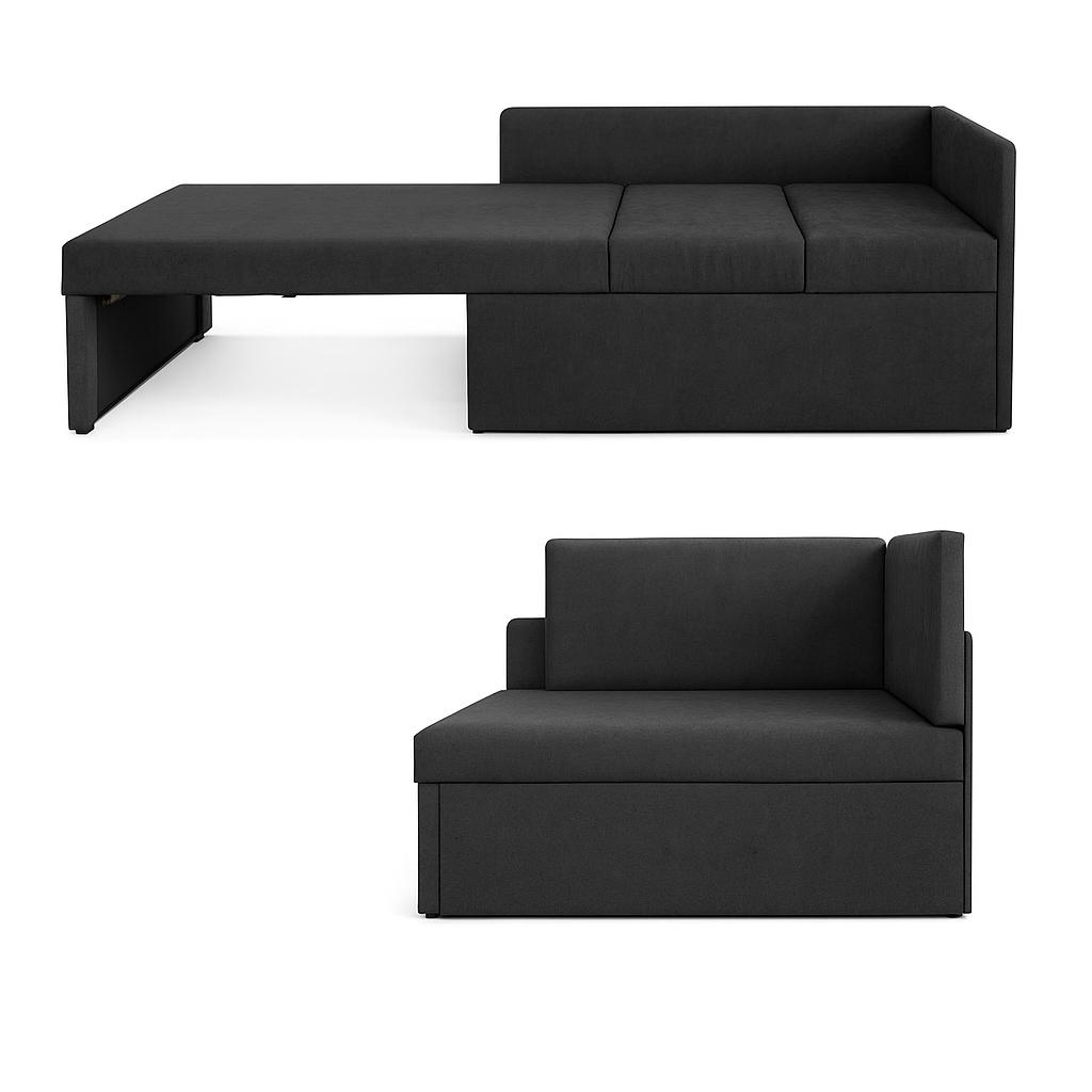 Sofa rozkładana dziecięca Viluś 108x81x78 cm narożnik jednoosobowy do pokoju z funkcją spania i przechowywania dla dzieci grafit nr. 5