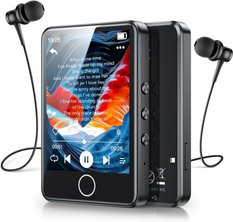 Odtwarzacz MP3 dotykowy 2,8" 64GB Bluetooth radio FM HiFi głośnik czarny