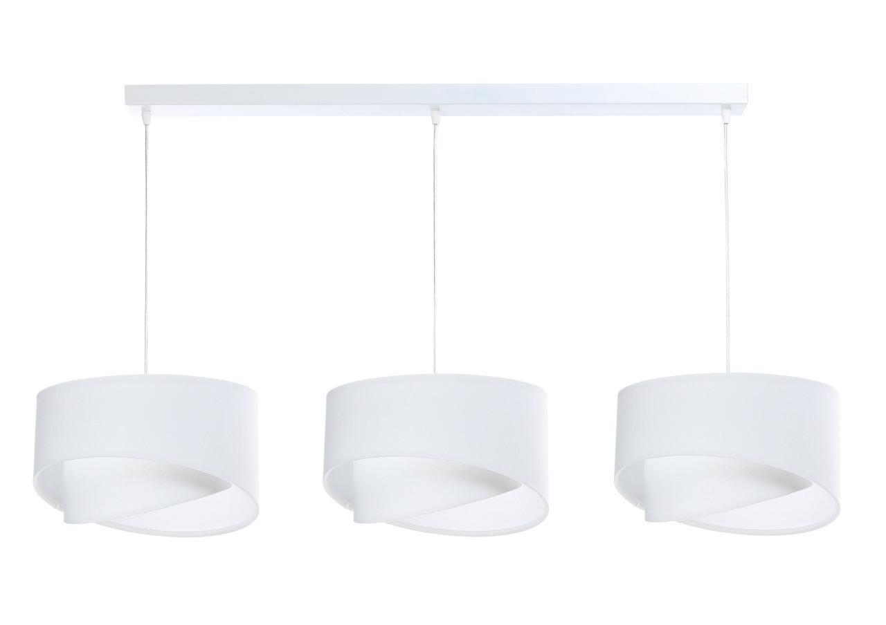 Lampa 114x88x86 cm na listwie z 3 asymetrycznymi abażurkami biała nr. 1