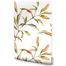 Tapeta Do Jadalni LIŚCIE Akwarela Liście Rośliny - Miniaturka zdjęcia nr 1