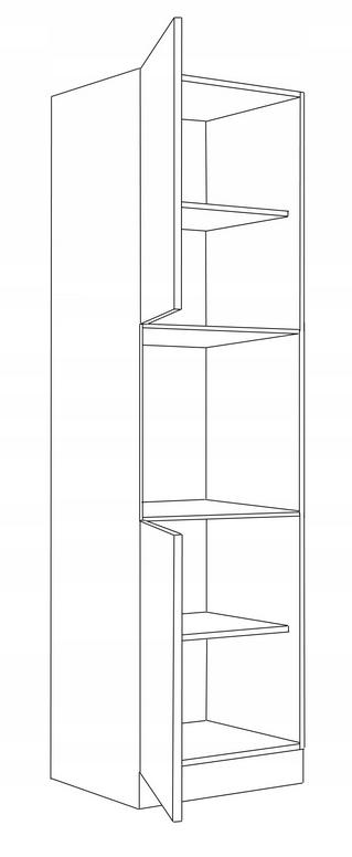 Szafka kuchenna dolna 60x57x210 cm stojąca do zabudowy piekarnika dąb artisan biały połysk do kuchni nr. 2