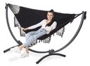 Zestaw stelaż na hamak metalowy malowany proszkowo 220kg + BOHO 2-osobowy czarny - Miniaturka zdjęcia nr 10