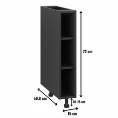 Korpus szafka kuchenna dolna 15x72x50,8 cm z akcesoriami czarny - Miniaturka zdjęcia nr 2