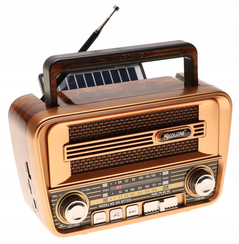 Radio retro kuchenne przenośne mp3 z solarem funkcją bluetooth