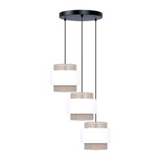 Lampa wisząca K-5272 CEZAR 45x100x45 cm do salonu lub pokoju biały/beżowy - Miniaturka zdjęcia nr 1