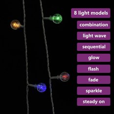 Lampki na choinkę 20 m 200 LED 8 funkcji światełka kolorowe na święta do salonu - Miniaturka zdjęcia nr 5