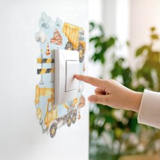 Naklejka Pod Włącznik Do Pokoju Chłopca Chmurki 20x20 Maszyny Wywrotki Styl Boho - Miniaturka zdjęcia nr 7