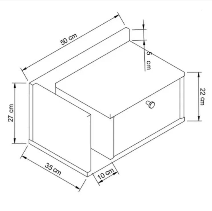 Szafka nocna wisząca AURA 50x35x22 cm stolik nocny do sypialni prawy dąb cremona nr. 4