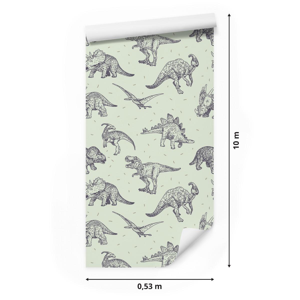 Tapeta do pokoju dziecięcego DINOZAURY zwierzęta, dekoracja nowoczesna  nr. 2
