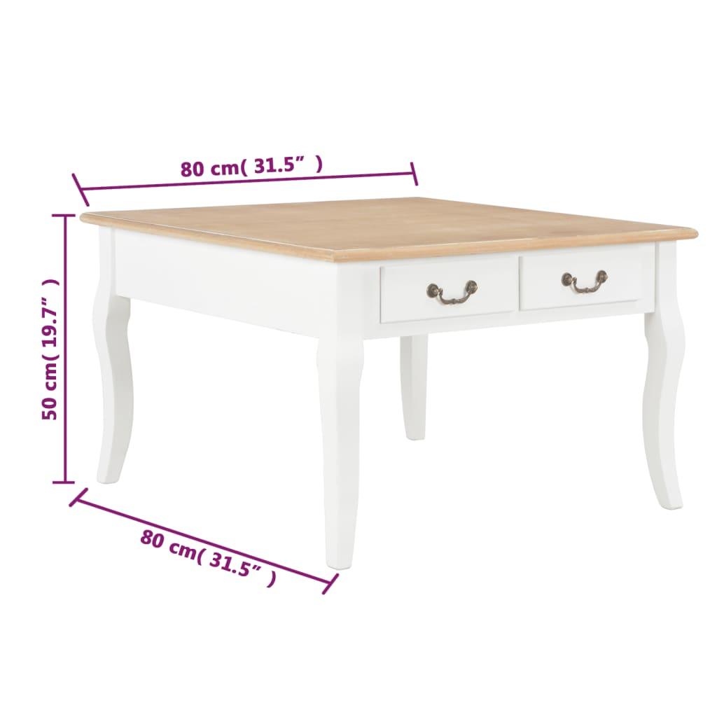  Stolik kawowy 80x80x50 cm do salonu pokoju dziennego drewniany biały nr. 8