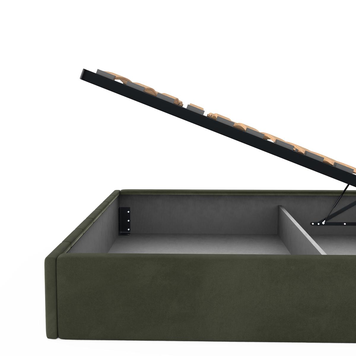 Łóżko tapicerowane 160x200 premium z pojemnikiem do sypialni khaki wezgłowie 107 cm nr. 13