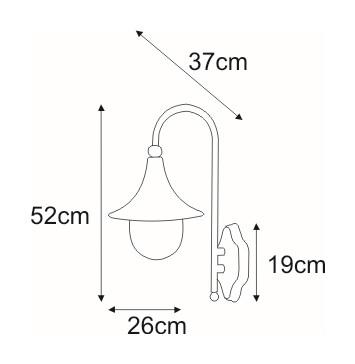 Kinkiet K-8130 BOSTON 26x52x37 cm do ogrodu czarny nr. 2