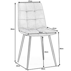 Krzesło PARMA ciemnobeżowe tapicerowane welurem do jadalni lub salonu  - Miniaturka zdjęcia nr 7