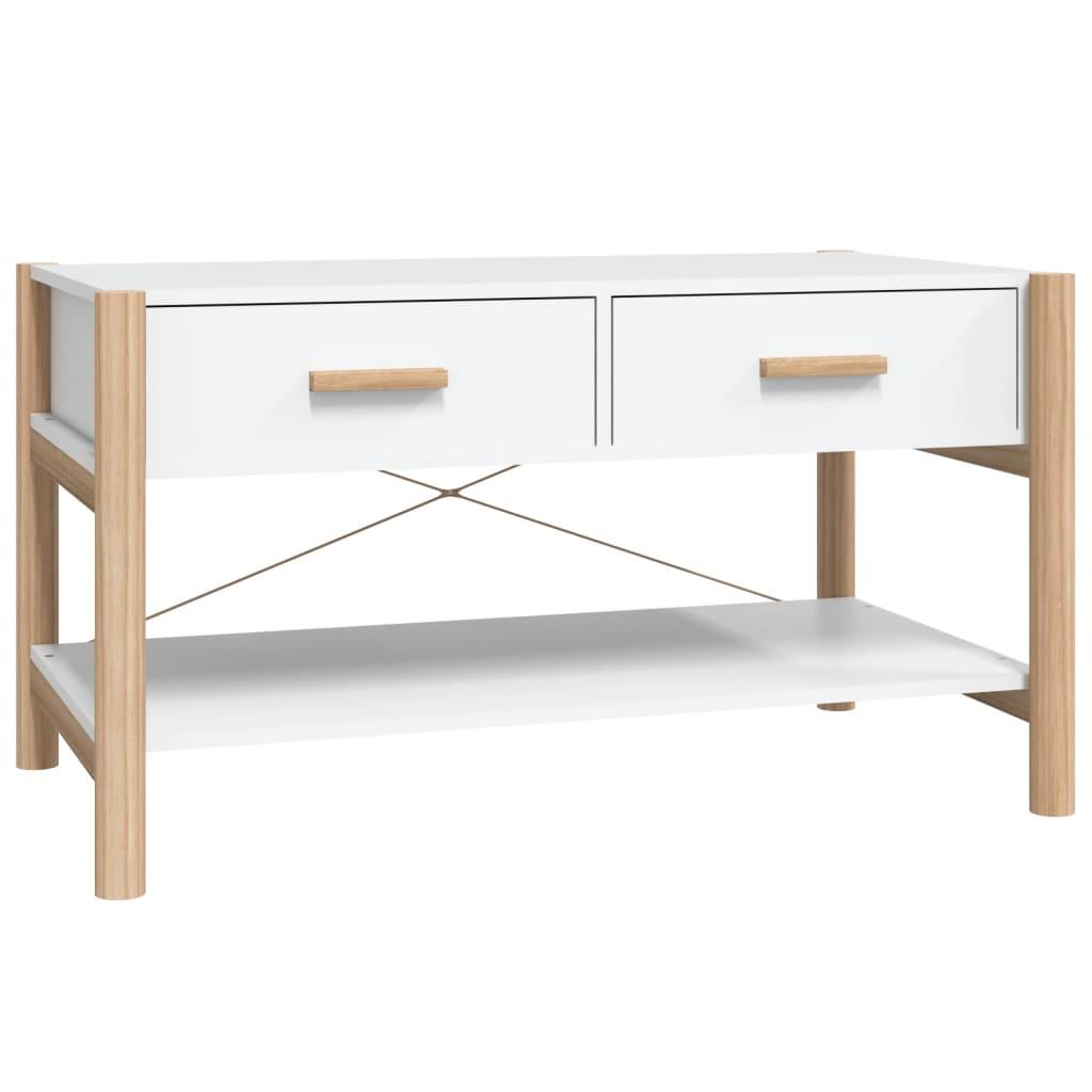 Stolik kawowy, biały 82x48x45 cm, materiał drewnopochodny nr. 4