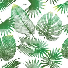 Tapeta, Zielone, Egzotyczne Liście, Bananowiec, Monstera - Miniaturka zdjęcia nr 5