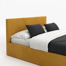 Lóżko tapicerowane do sypialni basic 120x200x88 cm podwójne z pojemnikiem żółte - Miniaturka zdjęcia nr 12