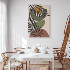 Obraz Do Salonu Japońskie Liście Palmy Styl Boho Natura 80x120cm - Miniaturka zdjęcia nr 4