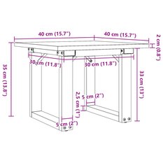Stolik kawowy 40x40x35 cm z czworokątnymi nogami lite drewno sosnowe do salonu - Miniaturka zdjęcia nr 10