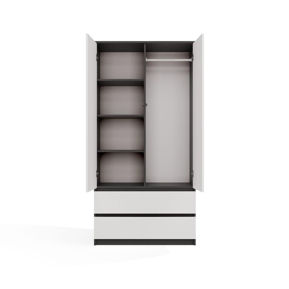 Szafa otwierana Malwa SS-90 180x90x60 cm do sypialni antracyt biel nr. 4