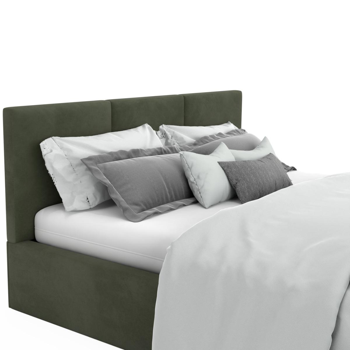 Łóżko tapicerowane do sypialni basic 120x200x88 cm podwójne khaki nr. 8