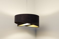 Lampa 45 cm do sypialni salonu wisząca asymetryczna grafit-złota - Miniaturka zdjęcia nr 8