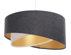 Lampa 45 cm do sypialni salonu wisząca asymetryczna grafit-biała-złota - Miniaturka zdjęcia nr 1