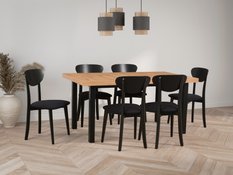 Krzesło drewniane ELVA 85x47x40 cm drewniane bukowe do jadalni czarne - Miniaturka zdjęcia nr 3