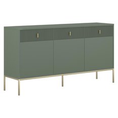 Komoda Maggiore 154 cm 3D3S smoke green złoty biały - Miniaturka zdjęcia nr 1