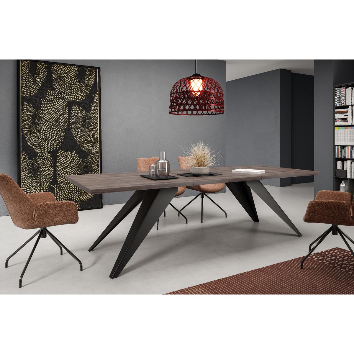 Stół rozkładany 140x80x76 cm prostokątny Harmonia anthracite sherman oak do jadalni nr. 3