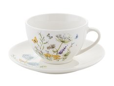 Filiżanka porcelanowa ze spodkiem 240 ml Kwiaty Aurora Florina - Miniaturka zdjęcia nr 1