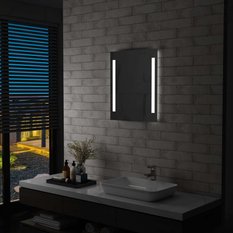 Lustro 50x60 cm do sypialni łazienki z LED aluminium szklane srebrny - Miniaturka zdjęcia nr 3