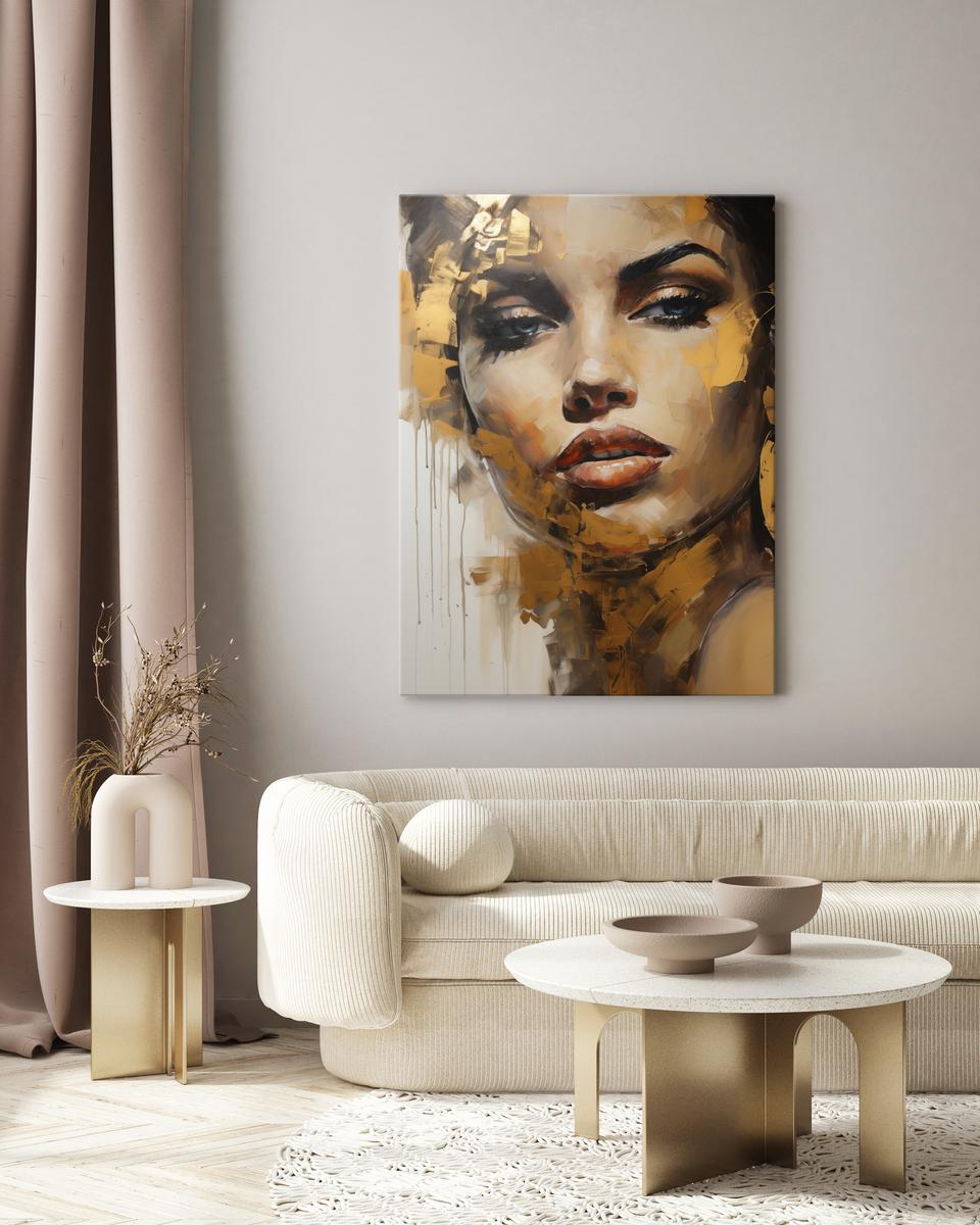 Obraz Canvas Do Salonu KOBIECY Portret Styl Glamour Abstrakcja 80x120cm nr. 5