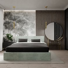 Łóżko tapicerowane do sypialni 180x200x88 cm podwójne z pojemnikiem basic miętowe  - Miniaturka zdjęcia nr 4