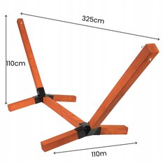 Ultra mocny duży stelaż na hamak impregnowany + BOHO 2-osobowy czarny - Miniaturka zdjęcia nr 3