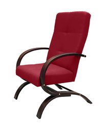 Fotel Finka 65x109x75 cm do salonu czerwony ciemny orzech 