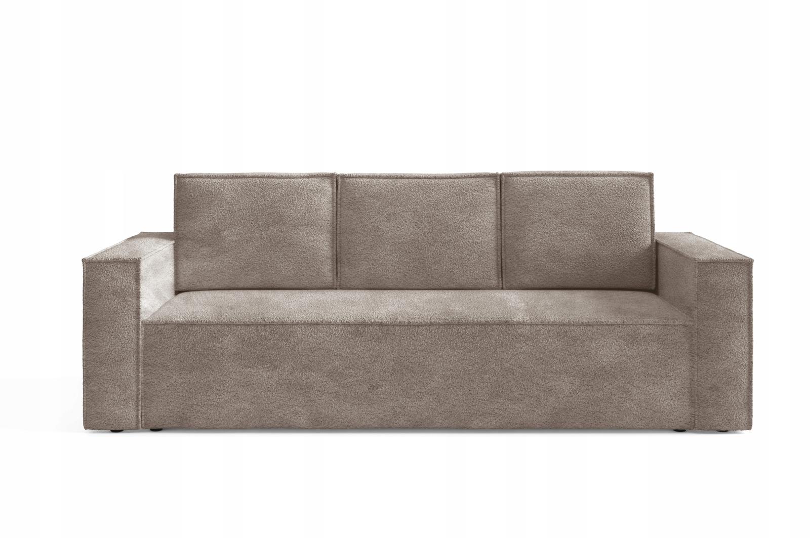 Kanapa CORDA 248x96x93 cm sofa z funkcją spania automat i pojemnik BOUCLE beżowa do salonu nr. 5