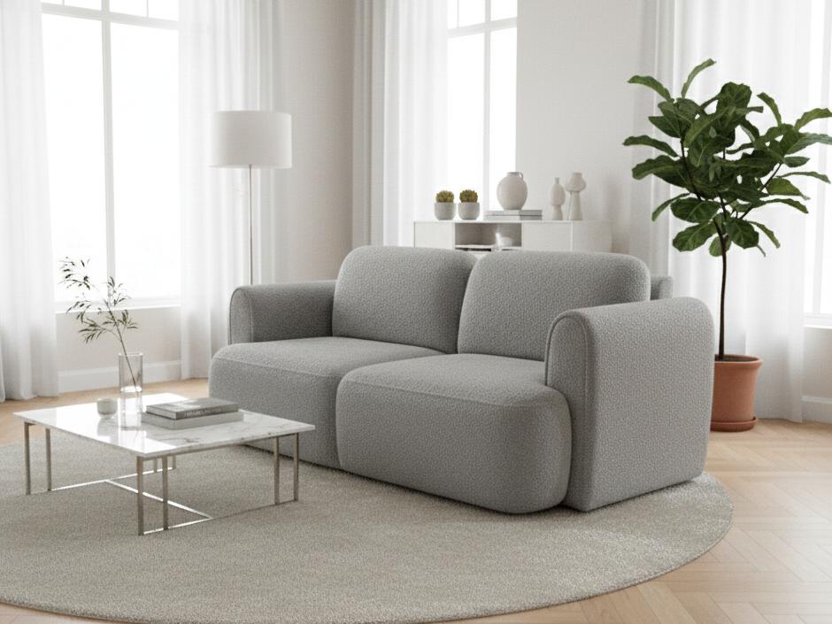 Kanapa rozkładana ITALY 253x110x71 cm sofa z funkcją spania tkanina LOOP szara nr. 3
