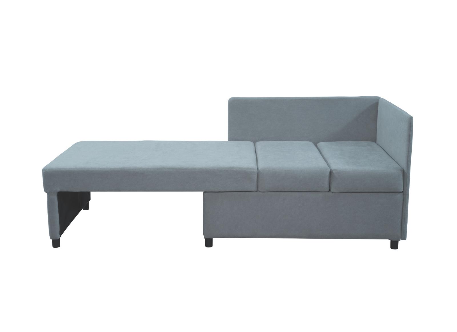 Sofa Viluś 106x75x80 cm szary rozkładana sofa narożna jednoosobowa z funkcją spania i pojemnikiem na pościel nr. 10