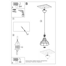 Lampa wisząca ANATA czarna 95x25x25cm nowoczesna E27 do salonu - Miniaturka zdjęcia nr 5