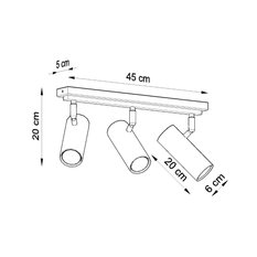 Plafon DIREZIONE 3 czarny 20x6x45cm nowoczesna lampa GU10 do salonu  - Miniaturka zdjęcia nr 4