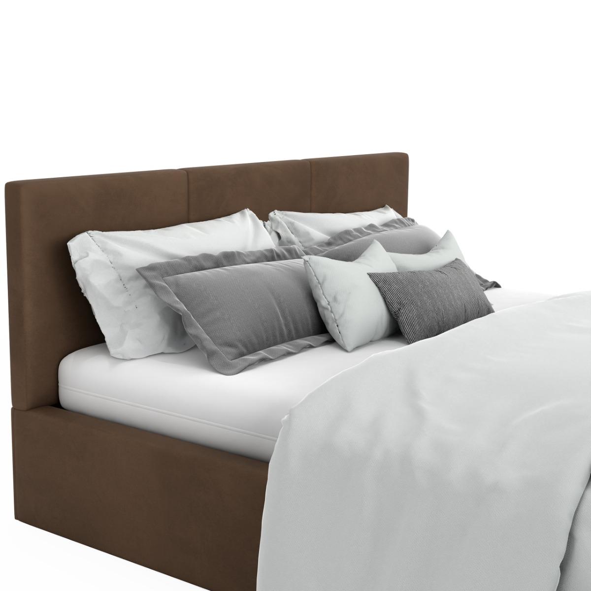 Łóżko tapicerowane do sypialni basic 120x200x88 cm łózko podwójne z pojemnikiem brązowe nr. 12