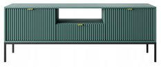Szafka RTV 154x56x39 cm zielona na czarnych nóżkach system NOVA do salonu  - Miniaturka zdjęcia nr 2